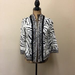 Chico’s jacket zebra print
